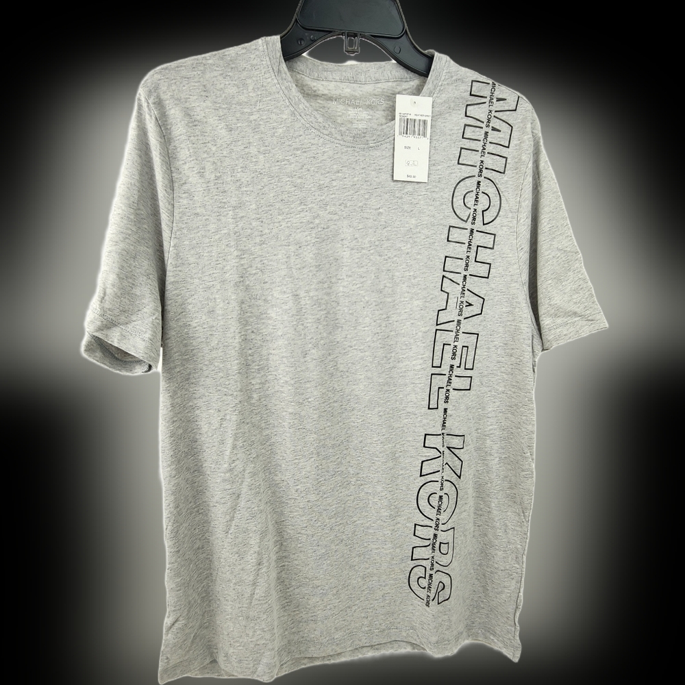 Michael Kors Heather Gray Crew Neck T-Shirt MK Logo New